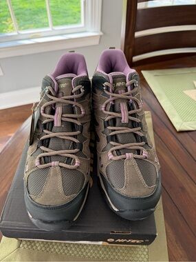 Hi-Tec Women's Taupe and Purple Trail Sneakers size 11 new in box